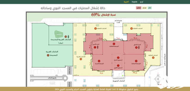 “رئاسة الحرمين” تُوضح كيفية الاستعلام عن حالة اشغال المصليات في المسجد النبوي بالعشر الأواخر “رئاسة الحرمين” تُوضح كيفية الاستعلام عن حالة اشغال المصليات في المسجد النبوي بالعشر الأواخر