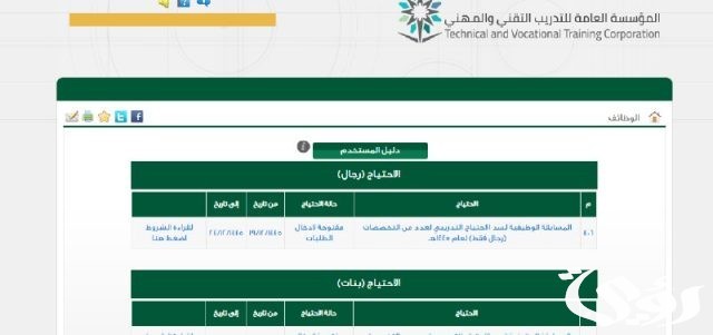 “التدريب التقني” تعلن بدء التقديم على الوظائف الشاغرة في المؤسسة “التدريب التقني” تعلن بدء التقديم على الوظائف الشاغرة في المؤسسة